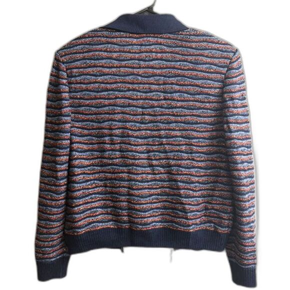 St. John Sport Striped Long Sleeve Full Zip Cardigan Jacket Size M - Picture 2 of 6